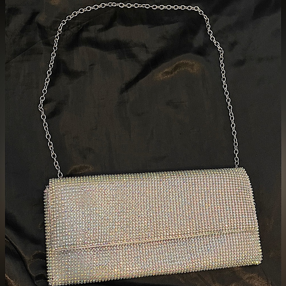 Silver Rhinestone Shoulder Purse